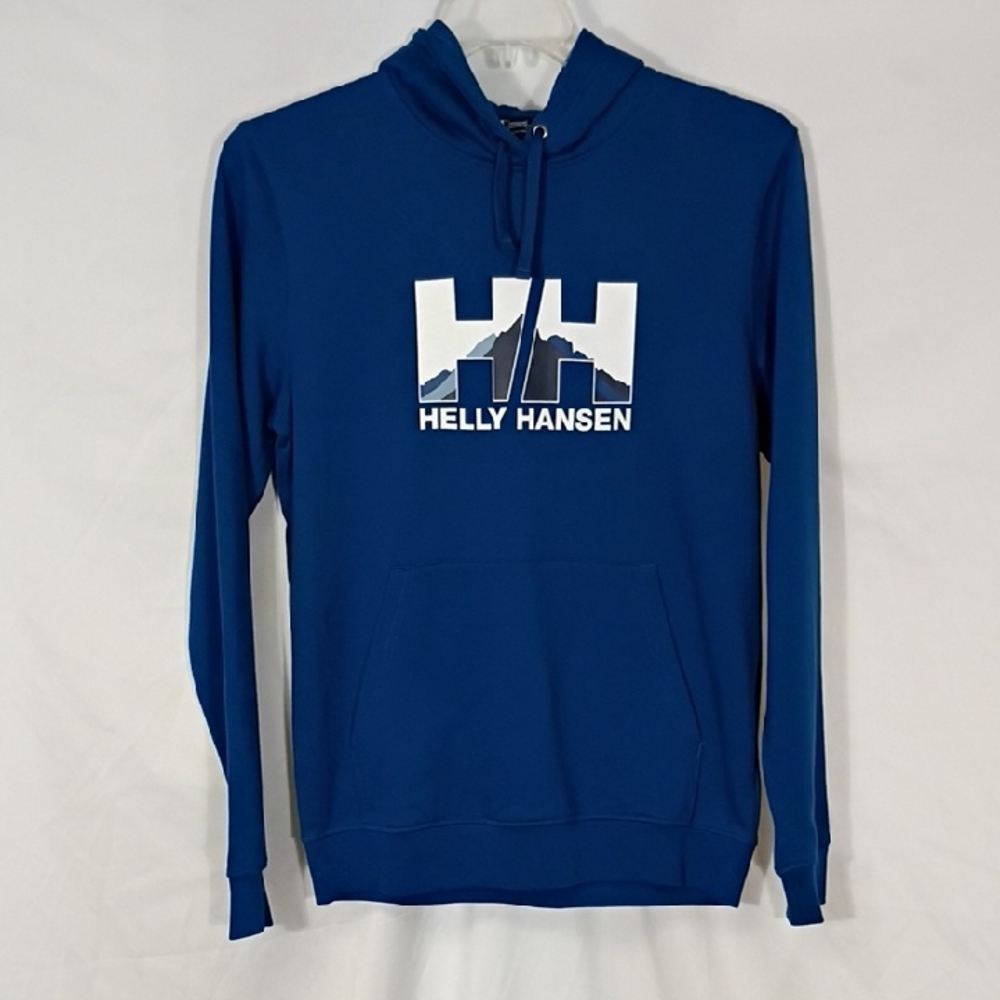 NWT Helly Hansen Nord Graphic Pullover Hoodie Blue Mens Size Small Outdoor